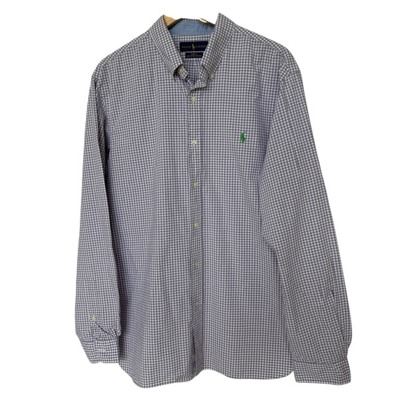 Ralph Lauren Men's XL Slim Fit Purple Check Button-Down Shirt Stretch Cotton - Picture 2 of 8